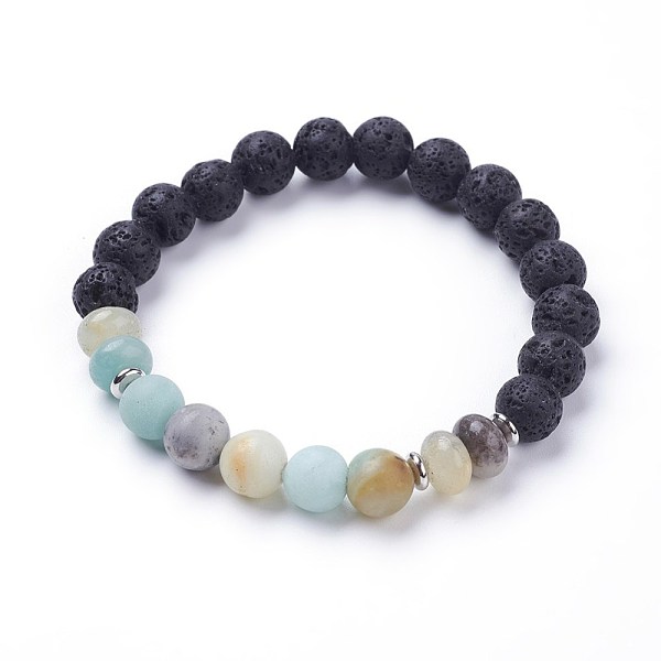 PandaHall Natural Flower Amazonite Stretch Bracelets, with Brass Flat Round Bead Spacers, 2-3/8 inch(60mm) Amazonite
PandaHall Natural Flower Amazonite Stretch Bracelets, with Brass Flat Round Bead Spacers, 2-3/8 inch(60mm) Amazonite
