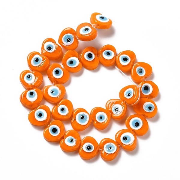PandaHall Handmade Evil Eye Lampwork Beads Strands, Heart, Orange, 11.5x14x4.5mm, Hole: 1.2mm, about 28pcs/strand, 12.40''(31.5cm) Lampwork...
PandaHall Handmade Evil Eye Lampwork Beads Strands, Heart, Orange, 11.5x14x4.5mm, Hole: 1.2mm, about 28pcs/strand, 12.40''(31.5cm) Lampwork...
