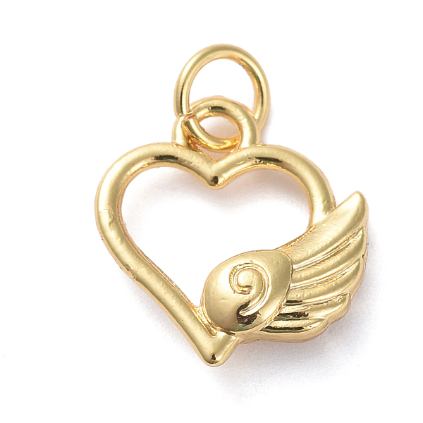 PandaHall Brass Charms, Long-Lasting Plated, Matte Style, Heart and Wing, Real 18K Gold Plated, 13x12x3mm, Hole: 4mm Brass Heart
PandaHall Brass Charms, Long-Lasting Plated, Matte Style, Heart and Wing, Real 18K Gold Plated, 13x12x3mm, Hole: 4mm Brass Heart