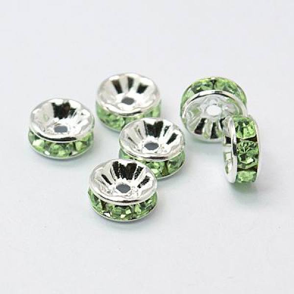 PandaHall Brass Grade A Rhinestone Spacer Beads, Silver Color Plated, Nickel Free, Peridot, 4x2mm, Hole: 0.8mm Brass+Rhinestone Rondelle..., Green
PandaHall Brass Grade A Rhinestone Spacer Beads, Silver Color Plated, Nickel Free, Peridot, 4x2mm, Hole: 0.8mm Brass+Rhinestone Rondelle..., Green