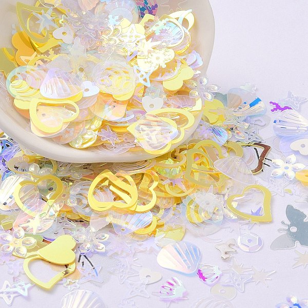 PandaHall Ornament Accessories, PVC Paillette/Sequins Beads, Golden Sheen, Mixed Shapes, Heart/Star/Flower, Mixed Color, 4~14x4~12x0.3~0.8mm..., Multicolor
PandaHall Ornament Accessories, PVC Paillette/Sequins Beads, Golden Sheen, Mixed Shapes, Heart/Star/Flower, Mixed Color, 4~14x4~12x0.3~0.8mm..., Multicolor