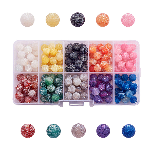 PandaHall 200Pcs 10 Colors Natural Weathered & Crackle Agate Beads Strands, Dyed & Heated, Round, Mixed Color, 8mm, Hole: 1.2mm, 20pcs/color..., Multicolor
PandaHall 200Pcs 10 Colors Natural Weathered & Crackle Agate Beads Strands, Dyed & Heated, Round, Mixed Color, 8mm, Hole: 1.2mm, 20pcs/color..., Multicolor