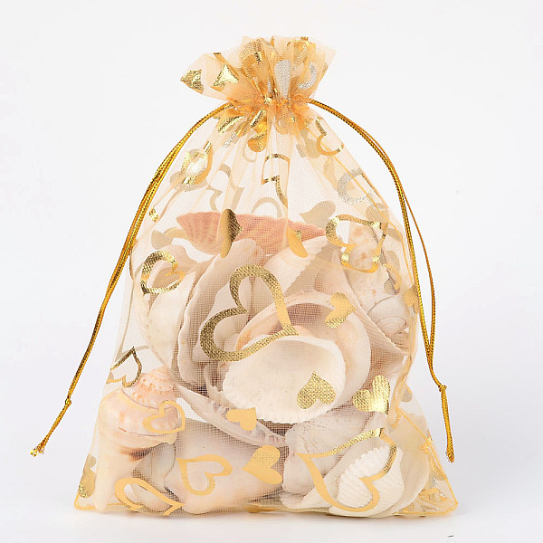 PandaHall Heart Printed Organza Bags, Gift Bags, Rectangle, Goldenrod, 18x13cm Organza Heart Gold
PandaHall Heart Printed Organza Bags, Gift Bags, Rectangle, Goldenrod, 18x13cm Organza Heart Gold