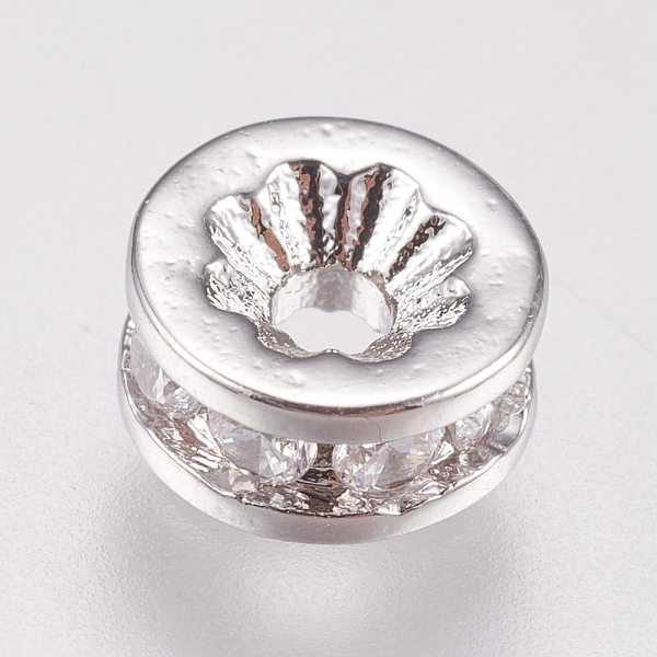 PandaHall Brass Micro Pave Cubic Zirconia Spacer Beads, Flat Round, Clear, Platinum, 6x3mm, Hole: 1.4mm Brass+Cubic Zirconia Flat Round...
PandaHall Brass Micro Pave Cubic Zirconia Spacer Beads, Flat Round, Clear, Platinum, 6x3mm, Hole: 1.4mm Brass+Cubic Zirconia Flat Round...