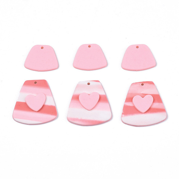 PandaHall Handmade Polymer Clay Pendants, Trapezoid with Heart & Trapezoid, Pink, 18.5~31x22.5~30x2.5~4.5mm, Hole: 1.8mm, 2pcs/set Polymer...
PandaHall Handmade Polymer Clay Pendants, Trapezoid with Heart & Trapezoid, Pink, 18.5~31x22.5~30x2.5~4.5mm, Hole: 1.8mm, 2pcs/set Polymer...