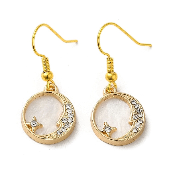 PandaHall Moon & Star Alloy Rhinestone Dangle Earrings, Natural Shell Drop Earrings, Golden, 33x14mm Rhinestone Moon
PandaHall Moon & Star Alloy Rhinestone Dangle Earrings, Natural Shell Drop Earrings, Golden, 33x14mm Rhinestone Moon