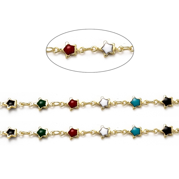 PandaHall Brass Link Chains, with Enamel, Spool, Long-Lasting Plated, Soldered, Star, Golden, Links: 10.8x5.6x1.6mm Brass+Enamel
PandaHall Brass Link Chains, with Enamel, Spool, Long-Lasting Plated, Soldered, Star, Golden, Links: 10.8x5.6x1.6mm Brass+Enamel