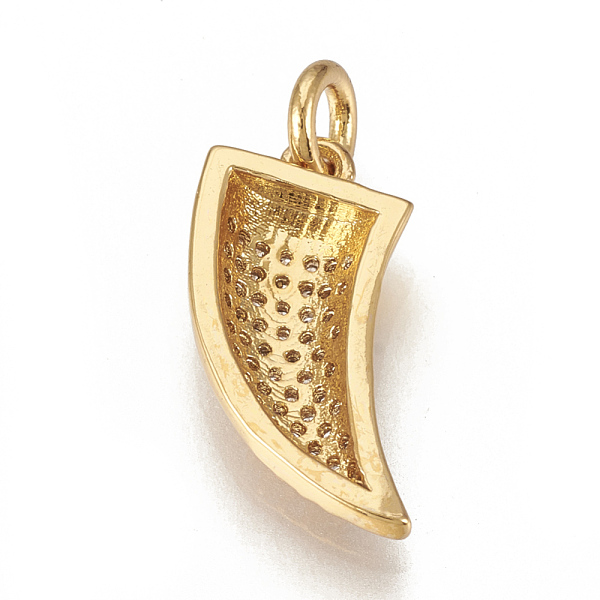PandaHall Brass Micro Pave Cubic Zirconia Pendants, with Jump Rings, Horn, Golden, 16x9x3mm, Hole: 3mm Brass+Cubic Zirconia Horn Clear
PandaHall Brass Micro Pave Cubic Zirconia Pendants, with Jump Rings, Horn, Golden, 16x9x3mm, Hole: 3mm Brass+Cubic Zirconia Horn Clear