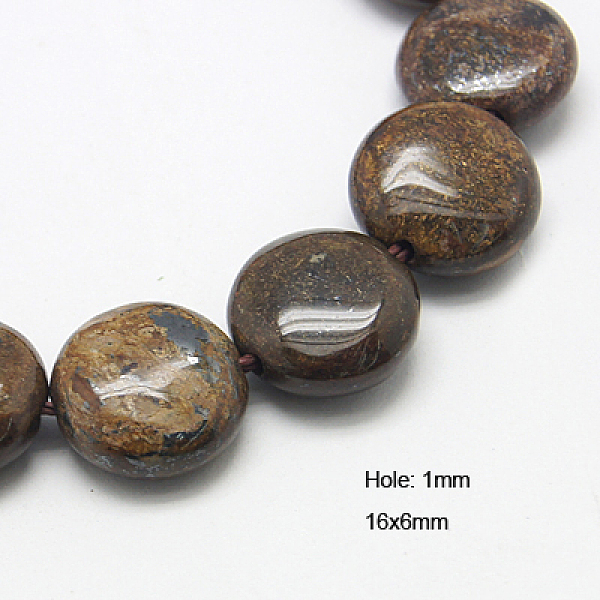 PandaHall Natural Bronzite Beads Strands, Flat Round, 16x6mm, Hole: 1mm, about 25pcs/strand, 15.5 inch Bronzite Flat Round Brown
PandaHall Natural Bronzite Beads Strands, Flat Round, 16x6mm, Hole: 1mm, about 25pcs/strand, 15.5 inch Bronzite Flat Round Brown