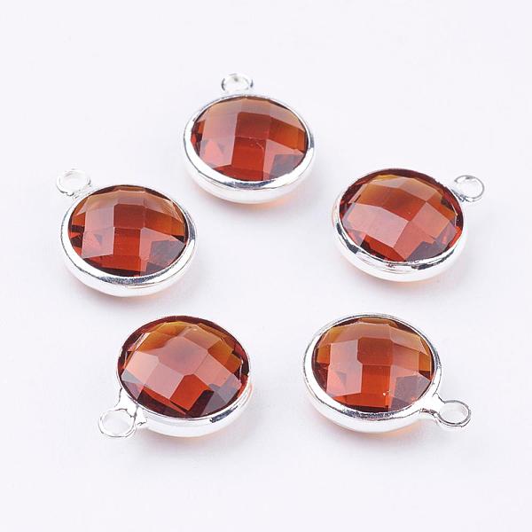 PandaHall Silver Color Plated Brass Glass Flat Round Charms, Faceted, Chocolate, 12x8.5x3mm, Hole: 1.5mm Brass+Glass Flat Round Brown
PandaHall Silver Color Plated Brass Glass Flat Round Charms, Faceted, Chocolate, 12x8.5x3mm, Hole: 1.5mm Brass+Glass Flat Round Brown