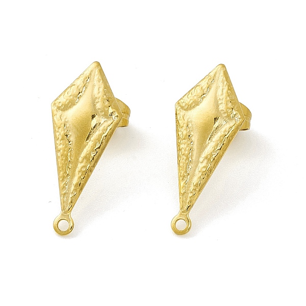 PandaHall 304 Stainless Steel Stud Earring Findings, with Horizontal Loops, Twist Rhombus, Golden, 21.5x9x1mm, Hole: 1.2mm, Pin: 0.8mm 304...
PandaHall 304 Stainless Steel Stud Earring Findings, with Horizontal Loops, Twist Rhombus, Golden, 21.5x9x1mm, Hole: 1.2mm, Pin: 0.8mm 304...