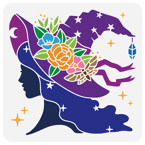PandaHall FINGERINSPIRE Pretty Witch Stencil 11.8x11.8inch Reusable Witch Hat Painting Stencil Witch's Day Drawing Template for Decoration...
PandaHall FINGERINSPIRE Pretty Witch Stencil 11.8x11.8inch Reusable Witch Hat Painting Stencil Witch's Day Drawing Template for Decoration...