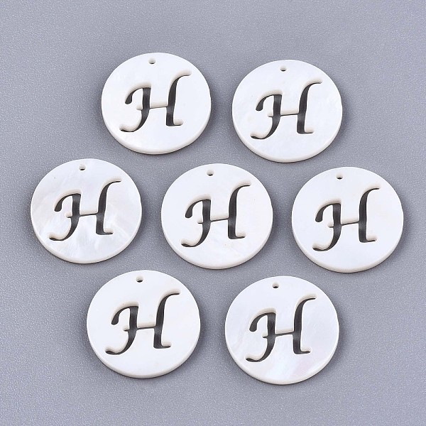 PandaHall Natural Freshwater Shell Charms, Flat Round with Hollow Out Letter, Letter.H, 14.5x1.5mm, Hole: 0.9mm Freshwater Shell Flat Round
PandaHall Natural Freshwater Shell Charms, Flat Round with Hollow Out Letter, Letter.H, 14.5x1.5mm, Hole: 0.9mm Freshwater Shell Flat Round