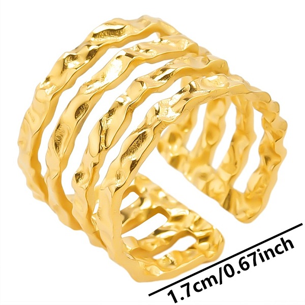 PandaHall Multi-layer Stainless Steel Minimalist Open Cuff Ring for Unisex, Golden Other
PandaHall Multi-layer Stainless Steel Minimalist Open Cuff Ring for Unisex, Golden Other