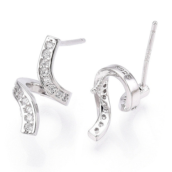 PandaHall 925 Sterling Silver Stud Earring Findings Micro Pave Cubic Zirconia, for Half Drilled Beads, with S925 Stamp, Wave, Real Platinum..., Clear
PandaHall 925 Sterling Silver Stud Earring Findings Micro Pave Cubic Zirconia, for Half Drilled Beads, with S925 Stamp, Wave, Real Platinum..., Clear