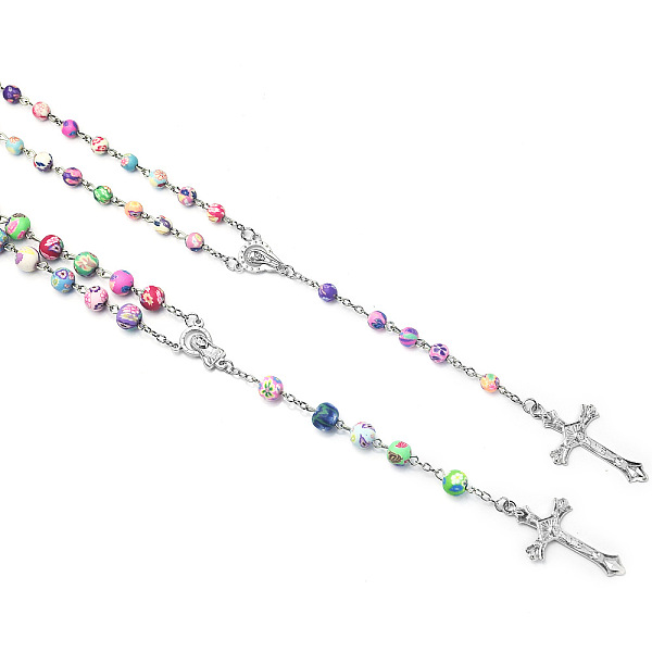 PandaHall Rosary Bead Necklace, Alloy Crucifix Cross Pendant Necklace with Polymer Clay Round Beaded Chains for Women, Colorful, 19.69 inch...
PandaHall Rosary Bead Necklace, Alloy Crucifix Cross Pendant Necklace with Polymer Clay Round Beaded Chains for Women, Colorful, 19.69 inch...
