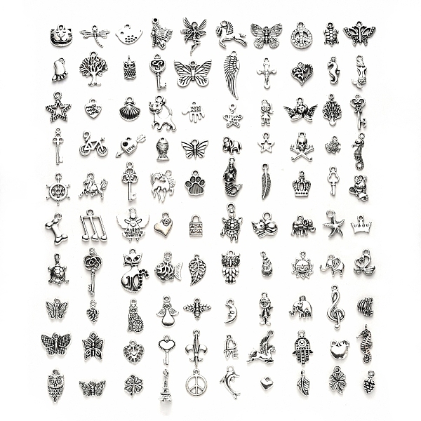PandaHall Tibetan Style Alloy Pendants, Mixed Shapes, Antique Silver, 8~30x8~18x1~11mm, Hole: 1~2.5mm, 100 colors, 1pc/shape, 100pcs Alloy...
PandaHall Tibetan Style Alloy Pendants, Mixed Shapes, Antique Silver, 8~30x8~18x1~11mm, Hole: 1~2.5mm, 100 colors, 1pc/shape, 100pcs Alloy...
