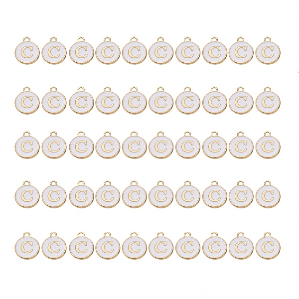 PandaHall Golden Plated Alloy Charms, with Enamel, Enamelled Sequins, Flat Round, White, Letter.C, 14x12x2mm, Hole: 1.5mm, 50pcs/Box...
PandaHall Golden Plated Alloy Charms, with Enamel, Enamelled Sequins, Flat Round, White, Letter.C, 14x12x2mm, Hole: 1.5mm, 50pcs/Box...