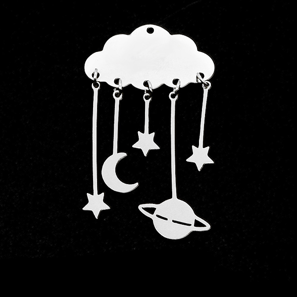 PandaHall Stainless Steel Pendants, Moon & Star & Cloud & Planet, Stainless Steel Color, 49x28mm Stainless Steel Cloud
PandaHall Stainless Steel Pendants, Moon & Star & Cloud & Planet, Stainless Steel Color, 49x28mm Stainless Steel Cloud