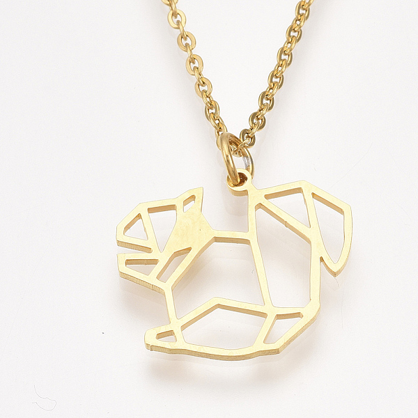 PandaHall 201 Stainless Steel Pendant Necklaces, with Cable Chains, Squirrel, Golden, 17.5 inch~17.9 inch(44.5~45.5cm), 1.5mm, Squirrel...
PandaHall 201 Stainless Steel Pendant Necklaces, with Cable Chains, Squirrel, Golden, 17.5 inch~17.9 inch(44.5~45.5cm), 1.5mm, Squirrel...