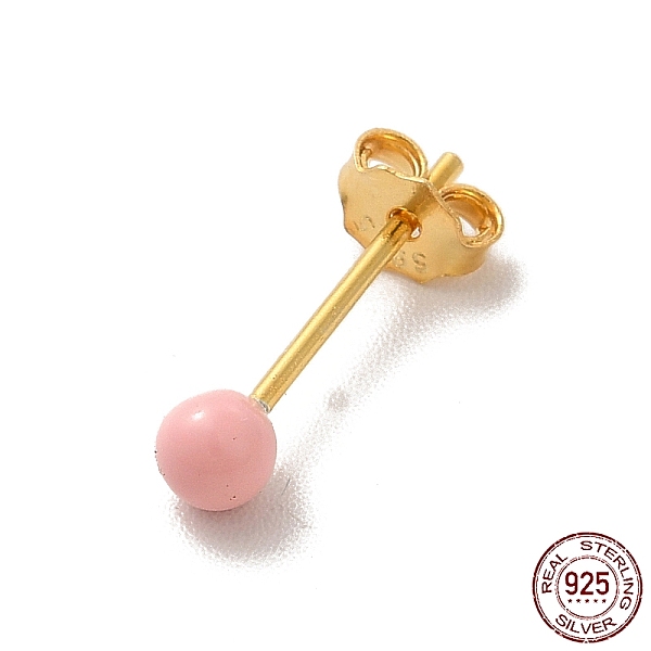 PandaHall Enamel Round Ball Stud Earrings, Golden 925 Sterling Silver Jewelry for Women, Pink, 14.5x3mm, Pin: 0.8mm Sterling Silver Pink
PandaHall Enamel Round Ball Stud Earrings, Golden 925 Sterling Silver Jewelry for Women, Pink, 14.5x3mm, Pin: 0.8mm Sterling Silver Pink