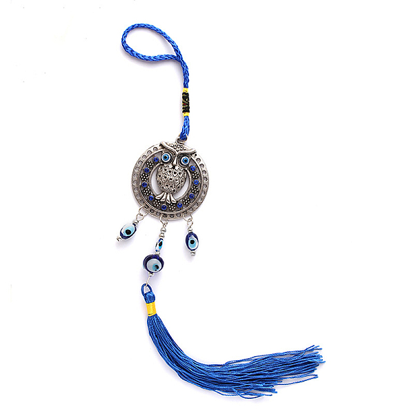 PandaHall Alloy Owl Lucky Blue Turkish Evil Eye Pendant Wall Hanging Ornament, with Tassel, for Home Living Room Car Decoration, Blue, 335mm...
PandaHall Alloy Owl Lucky Blue Turkish Evil Eye Pendant Wall Hanging Ornament, with Tassel, for Home Living Room Car Decoration, Blue, 335mm...