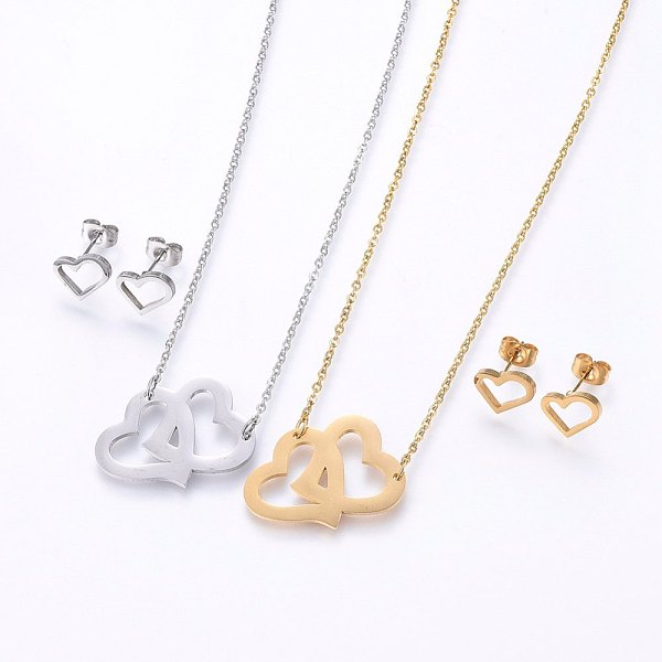 PandaHall 304 Stainless Steel Jewelry Sets, Stud Earrings and Pendant Necklaces, Heart, Mixed Color, Necklace: 18.9 inch(48cm), Stud..., Multicolor
PandaHall 304 Stainless Steel Jewelry Sets, Stud Earrings and Pendant Necklaces, Heart, Mixed Color, Necklace: 18.9 inch(48cm), Stud..., Multicolor