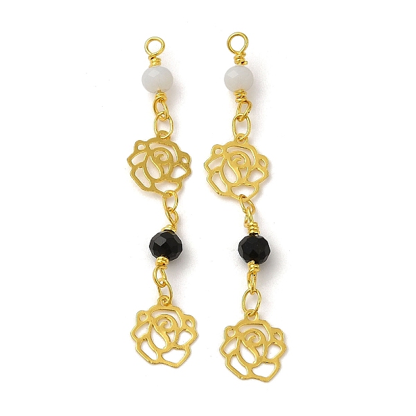 PandaHall Glass Beaded Pendants, with Real 18K Gold Plated Brass Loop, Rose Flower Charm, Black, 47x8x4mm, Hole: 1.6mm Brass+Glass June Rose...
PandaHall Glass Beaded Pendants, with Real 18K Gold Plated Brass Loop, Rose Flower Charm, Black, 47x8x4mm, Hole: 1.6mm Brass+Glass June Rose...