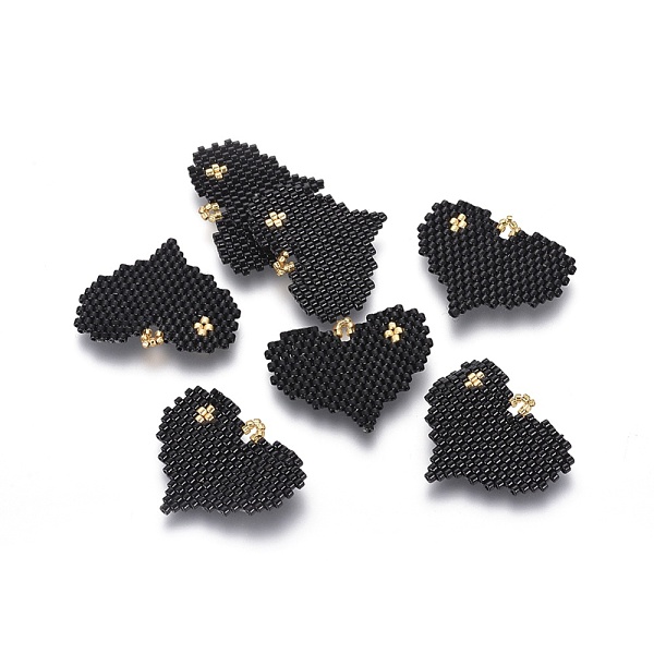 PandaHall MIYUKI & TOHO Handmade Japanese Seed Beads Pendants, Loom Pattern, Heart, Black, 23~24x29~30x1.7mm, Hole: 2mm Glass Heart Black
PandaHall MIYUKI & TOHO Handmade Japanese Seed Beads Pendants, Loom Pattern, Heart, Black, 23~24x29~30x1.7mm, Hole: 2mm Glass Heart Black