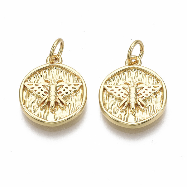 PandaHall Brass Pendants, with Jump Ring, Nickel Free, Flat Round with Insect, Real 18K Gold Plated, 15x13x2mm, Hole: 3mm Brass Flat Round
PandaHall Brass Pendants, with Jump Ring, Nickel Free, Flat Round with Insect, Real 18K Gold Plated, 15x13x2mm, Hole: 3mm Brass Flat Round