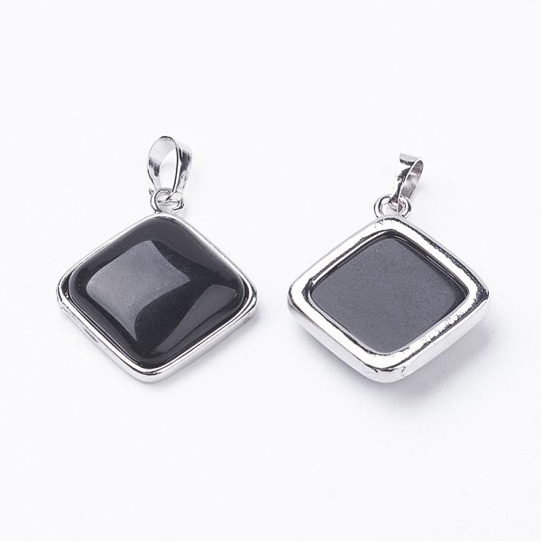 PandaHall Natura Black Agate Pendants, with Brass Findings, Rhombus, Dyed, Platinum, 25x29x7mm, Hole: 5x7mm, 18x18mm Black Agate Rhombus
PandaHall Natura Black Agate Pendants, with Brass Findings, Rhombus, Dyed, Platinum, 25x29x7mm, Hole: 5x7mm, 18x18mm Black Agate Rhombus