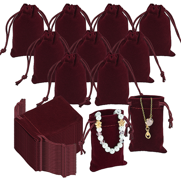PandaHall 60Pcs Rectangle Velvet Drawstring Pouches, Candy Gift Bags Christmas Party Wedding Favors Bags, Dark Red, 7x5cm Velvet Rectangle
PandaHall 60Pcs Rectangle Velvet Drawstring Pouches, Candy Gift Bags Christmas Party Wedding Favors Bags, Dark Red, 7x5cm Velvet Rectangle