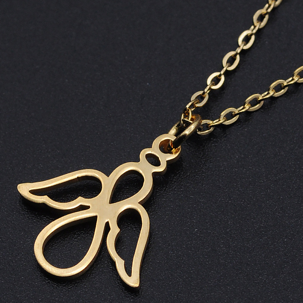PandaHall 201 Stainless Steel Pendant Necklaces, with Cable Chains and Lobster Claw Clasps, Angel, Golden, 15.74 inch(40cm), 1.5mm 201...
PandaHall 201 Stainless Steel Pendant Necklaces, with Cable Chains and Lobster Claw Clasps, Angel, Golden, 15.74 inch(40cm), 1.5mm 201...