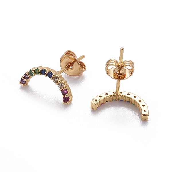 PandaHall Brass Micro Pave Cubic Zirconia Stud Crawler Earrings, Climber Earrings, with Brass Ear Nuts, Moon, Colorful, Real 18K Gold Plated...
PandaHall Brass Micro Pave Cubic Zirconia Stud Crawler Earrings, Climber Earrings, with Brass Ear Nuts, Moon, Colorful, Real 18K Gold Plated...