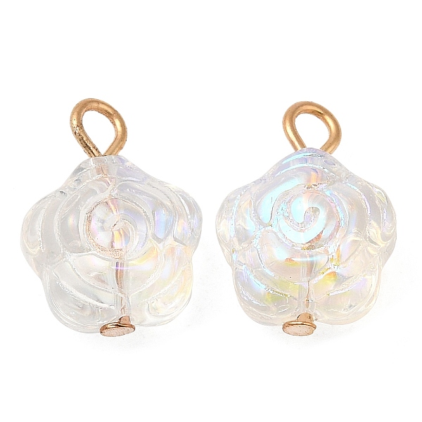 PandaHall Glass Pendants, with Light Gold Brass Loops, Flower Charms, WhiteSmoke, 16~16.5x12x8mm, Hole: 2.2mm Brass+Glass Flower White
PandaHall Glass Pendants, with Light Gold Brass Loops, Flower Charms, WhiteSmoke, 16~16.5x12x8mm, Hole: 2.2mm Brass+Glass Flower White