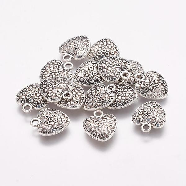 PandaHall Tibetan Style Alloy Heart Charms, Cadmium Free & Lead Free, Antique Silver, 15x12.7x3mm, Hole: 2mm Alloy Heart
PandaHall Tibetan Style Alloy Heart Charms, Cadmium Free & Lead Free, Antique Silver, 15x12.7x3mm, Hole: 2mm Alloy Heart