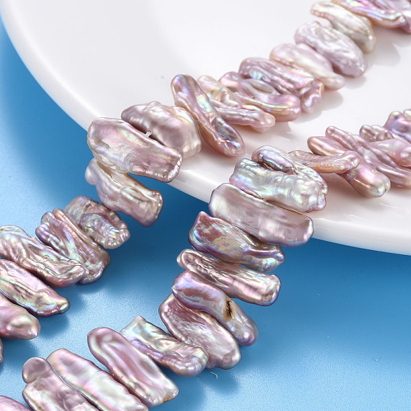 PandaHall Natural Keshi Pearl Beads Strands, Cultured Freshwater Pearl, Nuggets, Lavender, 4~14x12~28x3~6mm, Hole: 0.6mm, about..., Purple
PandaHall Natural Keshi Pearl Beads Strands, Cultured Freshwater Pearl, Nuggets, Lavender, 4~14x12~28x3~6mm, Hole: 0.6mm, about..., Purple