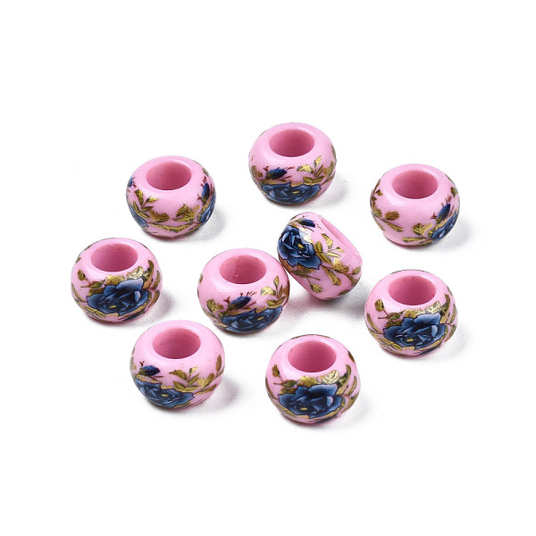 PandaHall Flower Printed Opaque Acrylic Rondelle Beads, Large Hole Beads, Pink, 15x9mm, Hole: 7mm Acrylic Rondelle Pink
PandaHall Flower Printed Opaque Acrylic Rondelle Beads, Large Hole Beads, Pink, 15x9mm, Hole: 7mm Acrylic Rondelle Pink