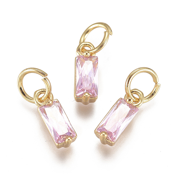 PandaHall Brass Micro Pave Cubic Zirconia Charms, Long-Lasting Plated, with Jump Ring, Real 18K Gold Plated, Rectangle, Pearl Pink, 10x3x3mm...
PandaHall Brass Micro Pave Cubic Zirconia Charms, Long-Lasting Plated, with Jump Ring, Real 18K Gold Plated, Rectangle, Pearl Pink, 10x3x3mm...