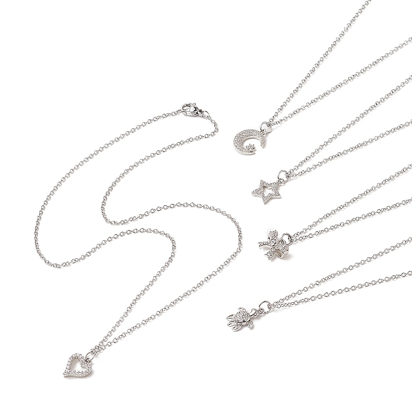 PandaHall Brass Pendant Necklace with Clear Cubic Zirconia, 304 Stainless Steel Jewelry for Women, Mixed Shape, Stainless Steel Color, 18.19...
PandaHall Brass Pendant Necklace with Clear Cubic Zirconia, 304 Stainless Steel Jewelry for Women, Mixed Shape, Stainless Steel Color, 18.19...