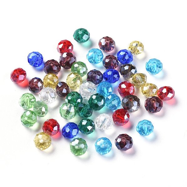 PandaHall Mixed Handmade Glass Rondelle Beads, Faceted, about 8mm in diameter, 6mm long, hole: 1mm Glass Rondelle Multicolor
PandaHall Mixed Handmade Glass Rondelle Beads, Faceted, about 8mm in diameter, 6mm long, hole: 1mm Glass Rondelle Multicolor