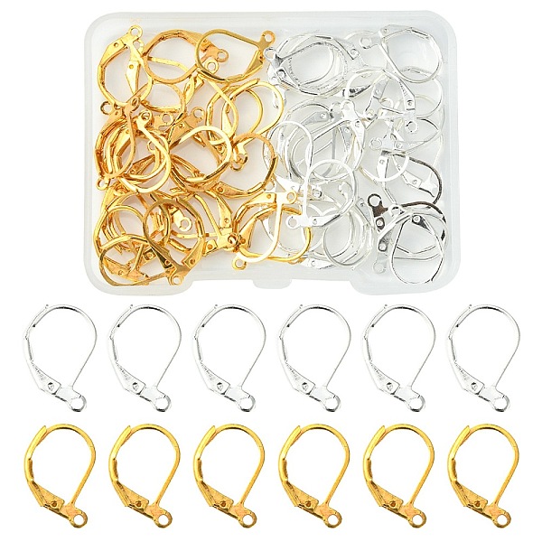PandaHall 50Pcs 2 Color Brass Leverback Earring Findings, with Loops, Golden & Silver, 15x10mm, Hole: 1mm Brass
PandaHall 50Pcs 2 Color Brass Leverback Earring Findings, with Loops, Golden & Silver, 15x10mm, Hole: 1mm Brass