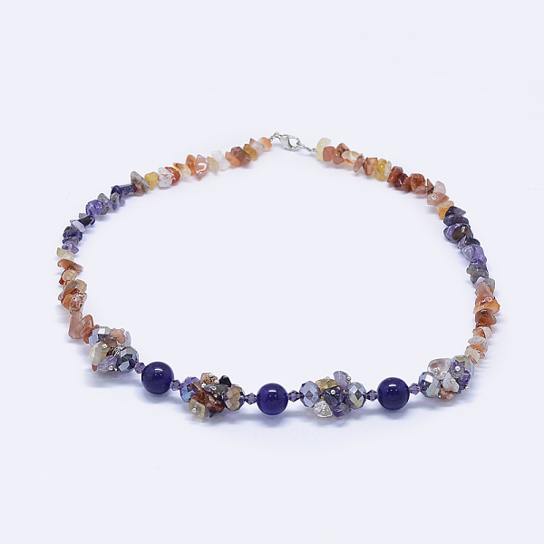 PandaHall Natural & Synthetic Mixed Stone and Glass Beaded Necklaces, with Brass Findings, 19.6 inch(50cm), 4~15mm Mixed Stone Multicolor
PandaHall Natural & Synthetic Mixed Stone and Glass Beaded Necklaces, with Brass Findings, 19.6 inch(50cm), 4~15mm Mixed Stone Multicolor