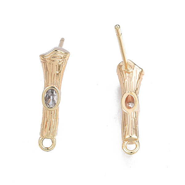 PandaHall Brass Micro Pave Cubic Zirconia Stud Earring Findings, with Horizontal Loops, Nickel Free, Bamboo Stick, Real 18K Gold Plated..., Clear
PandaHall Brass Micro Pave Cubic Zirconia Stud Earring Findings, with Horizontal Loops, Nickel Free, Bamboo Stick, Real 18K Gold Plated..., Clear