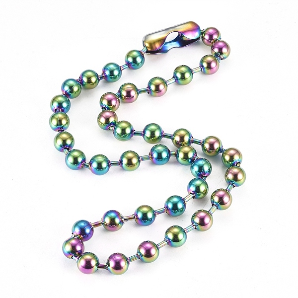 PandaHall 304 Stainless Steel Ball Chain Necklace, with Ball Chain Connectors, Rainbow Color, 24.8 inch(63cm), Beads: 10mm 304 Stainless...
PandaHall 304 Stainless Steel Ball Chain Necklace, with Ball Chain Connectors, Rainbow Color, 24.8 inch(63cm), Beads: 10mm 304 Stainless...