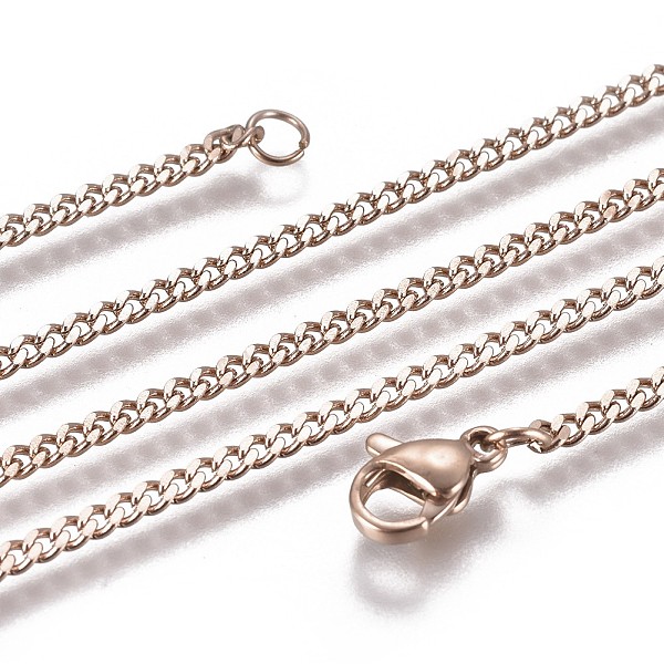 PandaHall Ion Plating(IP) 304 Stainless Steel Curb Chain Necklaces, with Lobster Claw Clasp, Rose Gold, 21.65 inch(55cm) 304 Stainless Steel
PandaHall Ion Plating(IP) 304 Stainless Steel Curb Chain Necklaces, with Lobster Claw Clasp, Rose Gold, 21.65 inch(55cm) 304 Stainless Steel