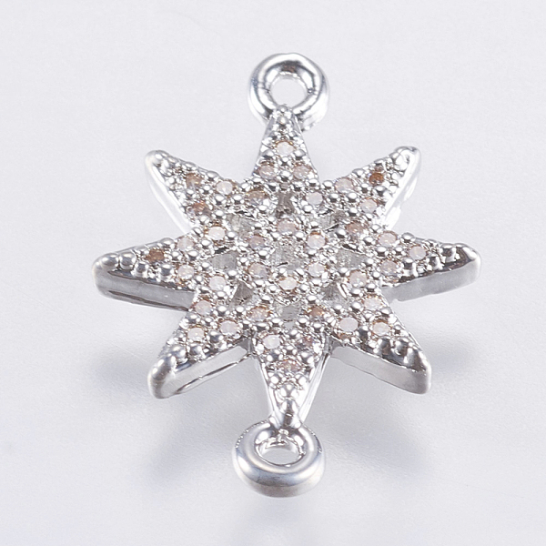 PandaHall Brass Micro Pave Cubic Zirconia Links, Lead Free & Cadmium Free, Star, Platinum, 16x11x1.5mm, Hole: 1mm Brass+Cubic Zirconia Star
PandaHall Brass Micro Pave Cubic Zirconia Links, Lead Free & Cadmium Free, Star, Platinum, 16x11x1.5mm, Hole: 1mm Brass+Cubic Zirconia Star