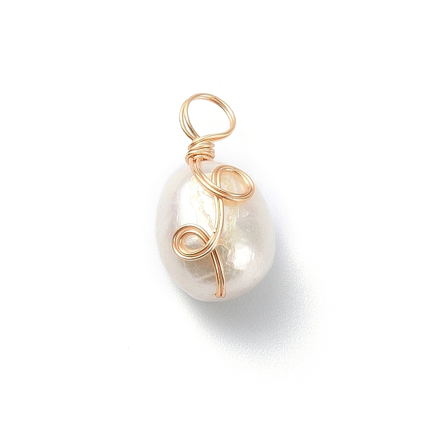 PandaHall Grade AA Natural Cultured Freshwater Pearl Pendants, Long-Lasting Plated Eco-Friendly Copper Wire Wrapped Pearl Charms, Two Sides...
PandaHall Grade AA Natural Cultured Freshwater Pearl Pendants, Long-Lasting Plated Eco-Friendly Copper Wire Wrapped Pearl Charms, Two Sides...