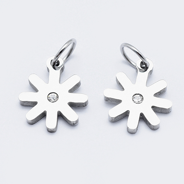 PandaHall Eco-Friendly 316 Surgical Stainless Steel Micro Pave Cubic Zirconia Charms, Long-Lasting Plated, Flower, Stainless Steel Color..., Clear
PandaHall Eco-Friendly 316 Surgical Stainless Steel Micro Pave Cubic Zirconia Charms, Long-Lasting Plated, Flower, Stainless Steel Color..., Clear