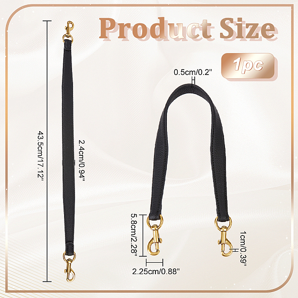 PandaHall Cowhide Bag Straps, with Swivel Eye Bolt Snap Hook, Black, 515x15.5~24x5mm Cowhide Black
PandaHall Cowhide Bag Straps, with Swivel Eye Bolt Snap Hook, Black, 515x15.5~24x5mm Cowhide Black